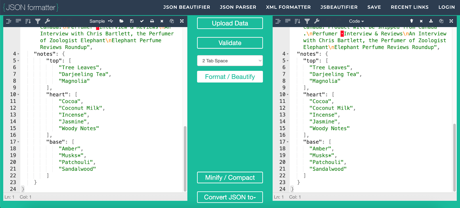 JSON-файл в jsonformatter.org