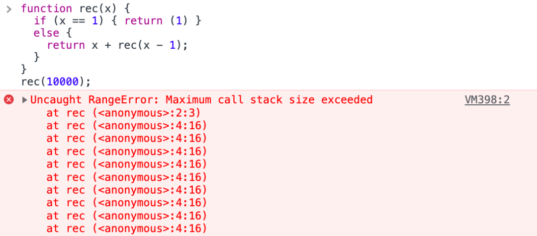 Что означает ошибка Uncaught RangeError: Maximum Call Stack Size ...