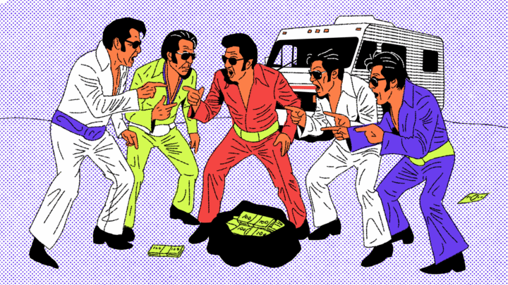 Задача про пять Элвисов и ограбление банка