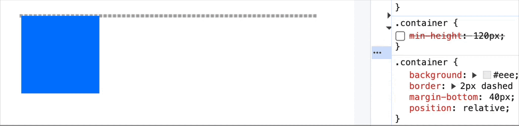 Как избежать «схлопывания» контейнера