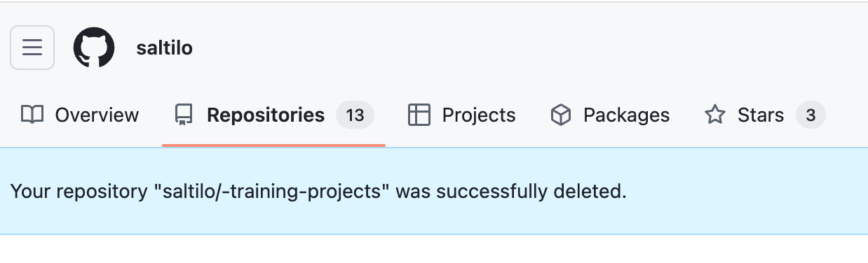 Удаление репозитория через веб-сайт GitHub