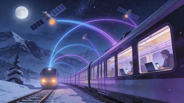 Спутниковый интернет появится в поездах 2027 году 