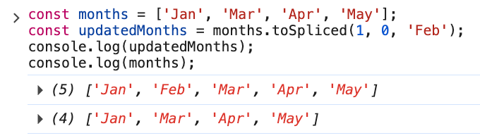 Современная альтернатива: toSpliced()