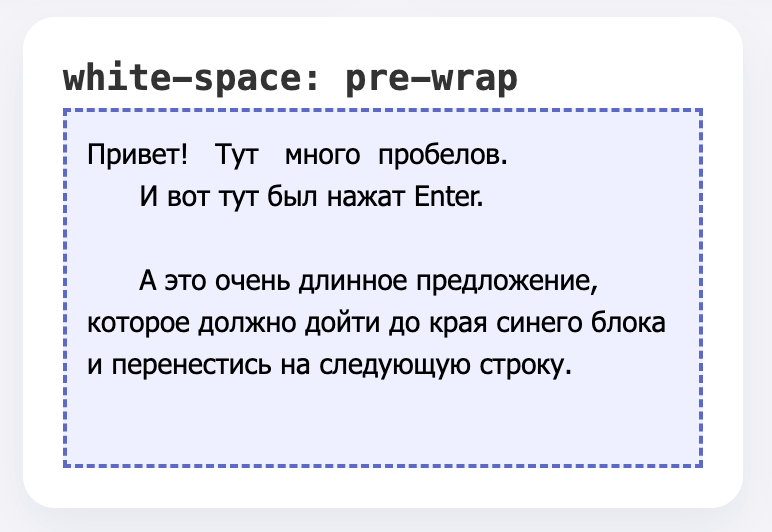 pre-wrap: сохранение с автоматическим переносом