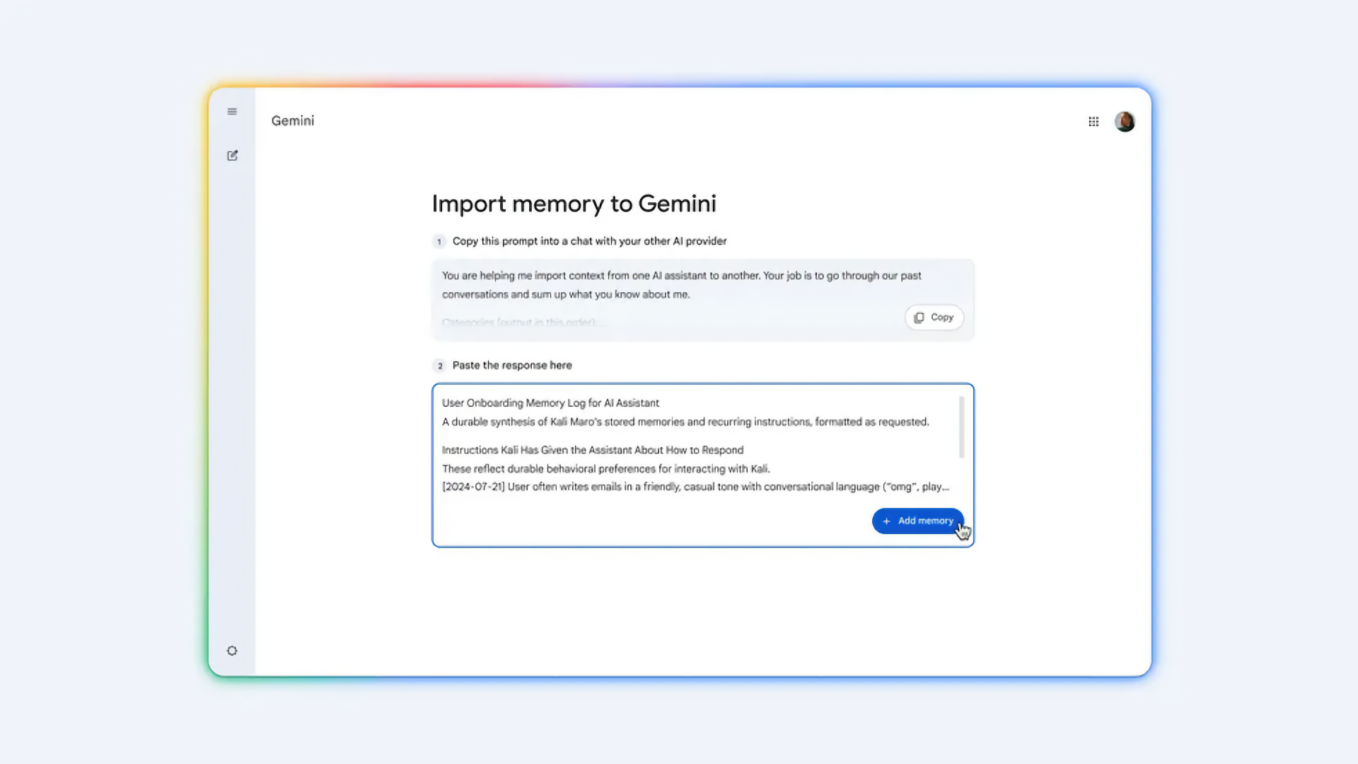 Google добавила перенос чатов и данных из ChatGPT и Claude в Gemini
