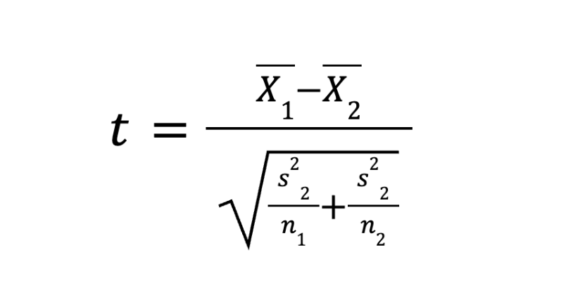 Формула для независимых выборок