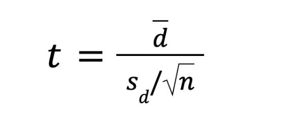 Формула парного t-теста