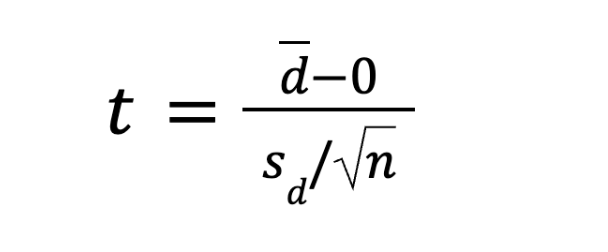 Формула парного t-теста