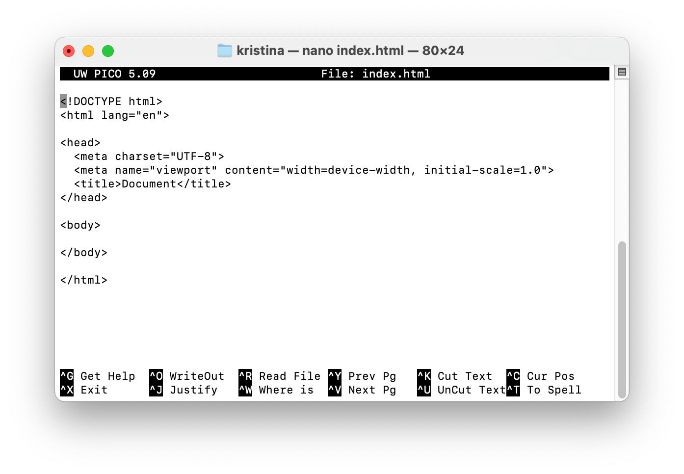 Как создать HTML-файл на Mac и Linux