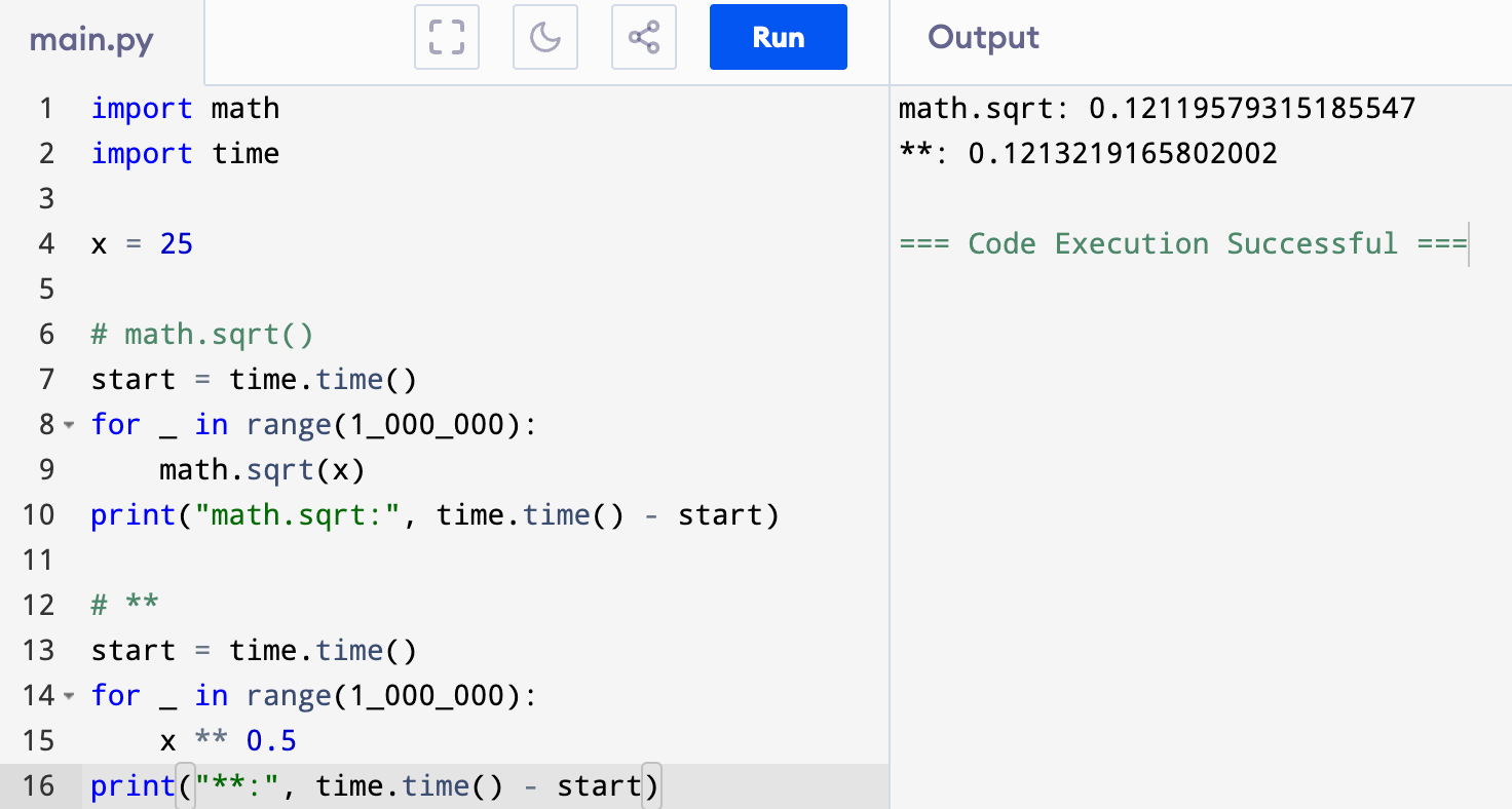 Квадратный корень в Python: функция sqrt() и другие способы