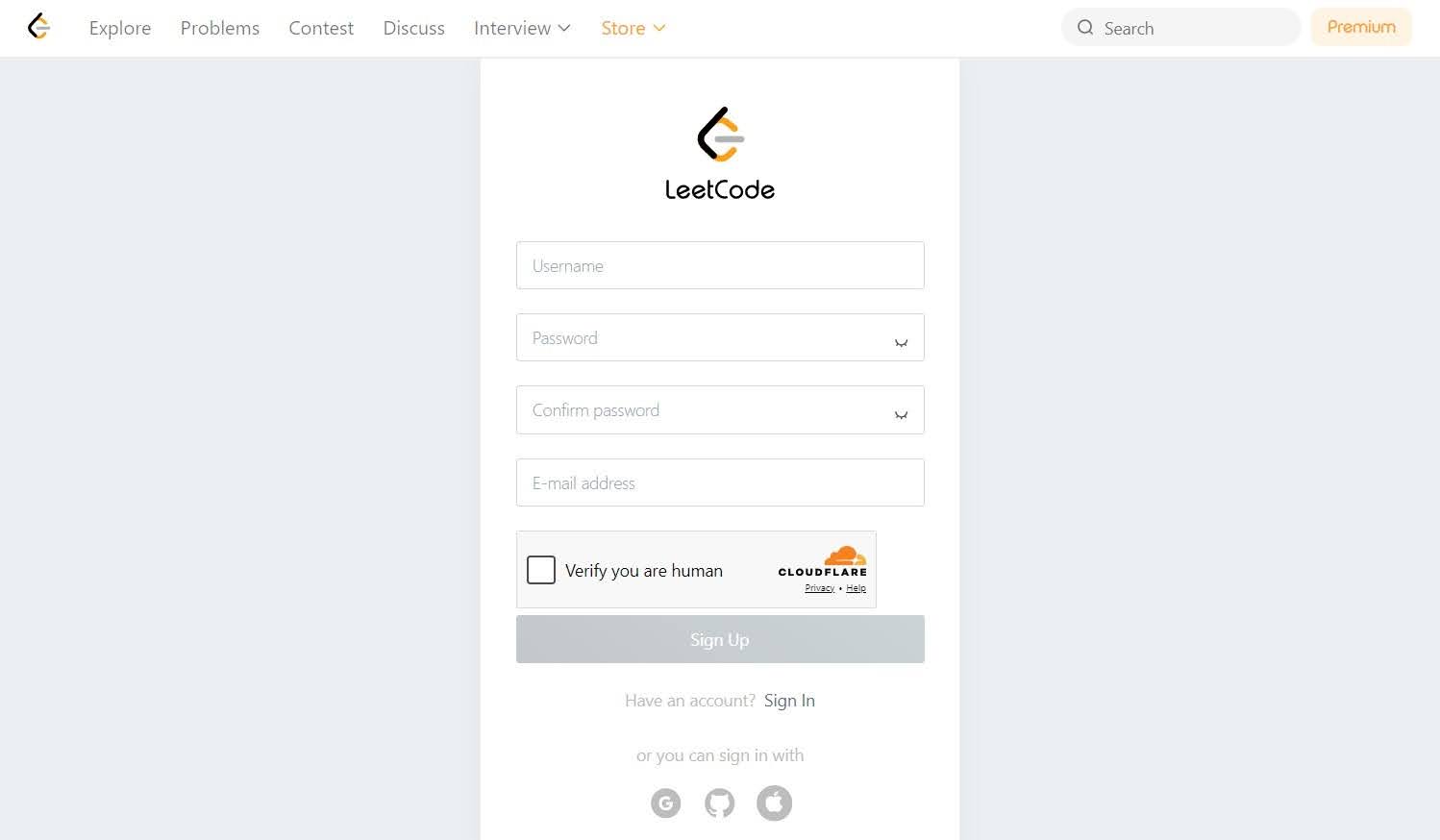 Как зарегистрироваться и начать пользоваться LeetCode