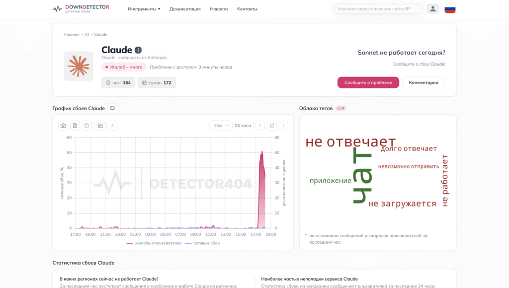 Claude массово вышел из строя по всему миру — что известно на данный момент
