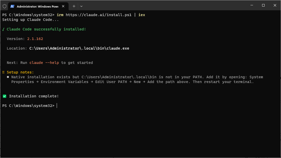 Установка Claude Code в PowerShell