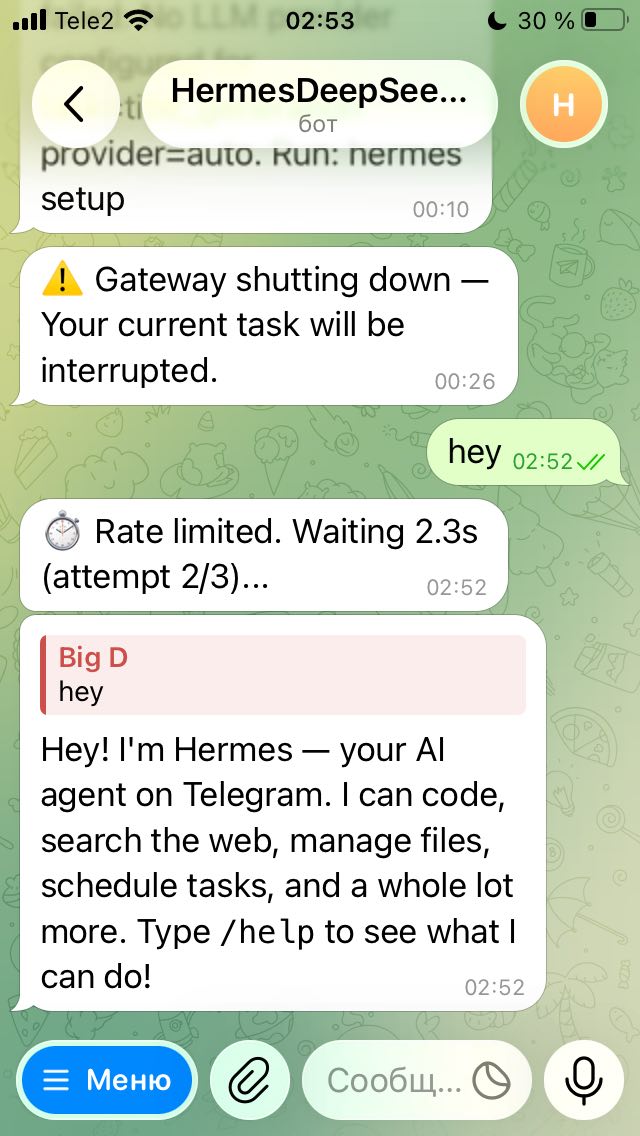 Hermes Agent: полный гайд — установка на VPS, настройка и первый бот