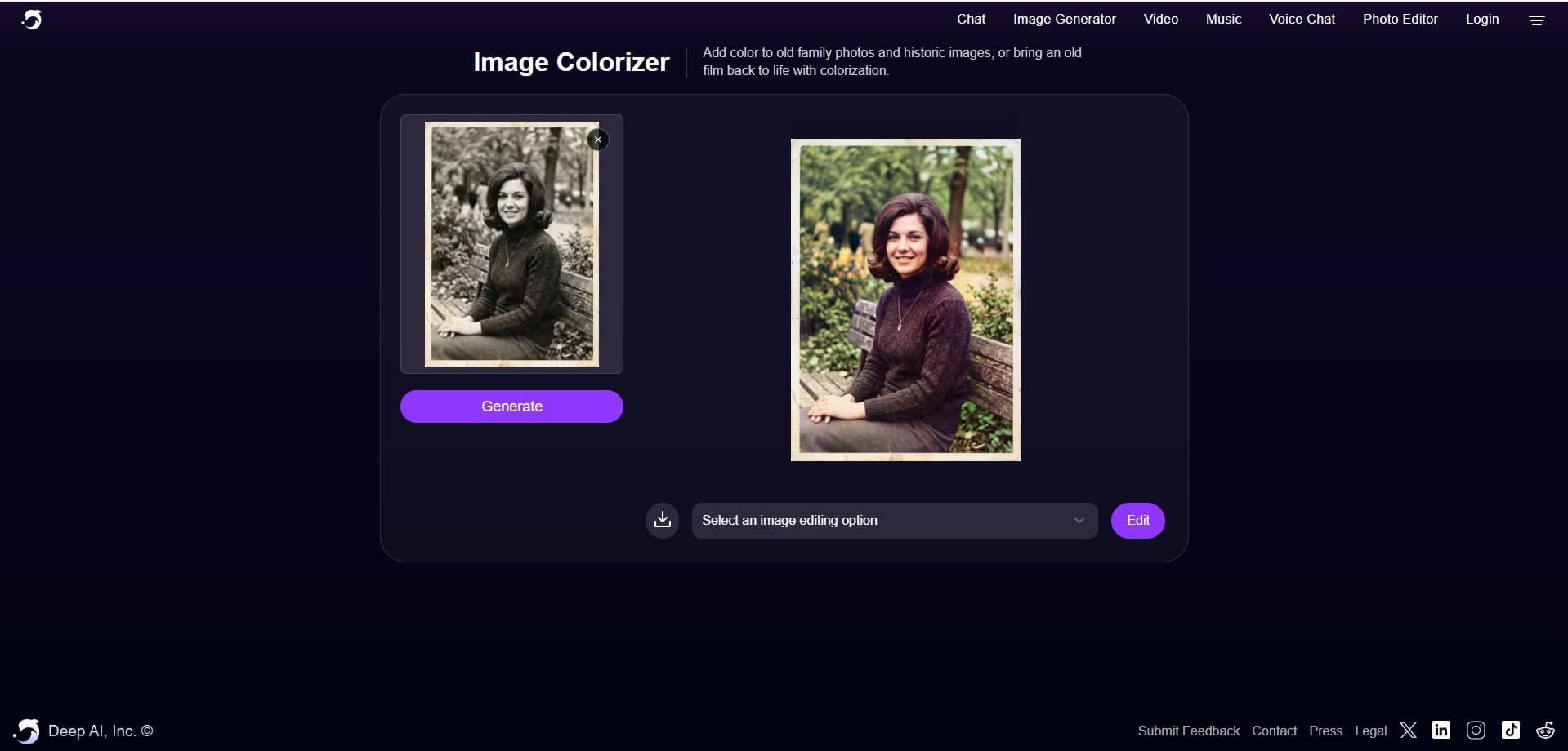 DeepAI Colorizer