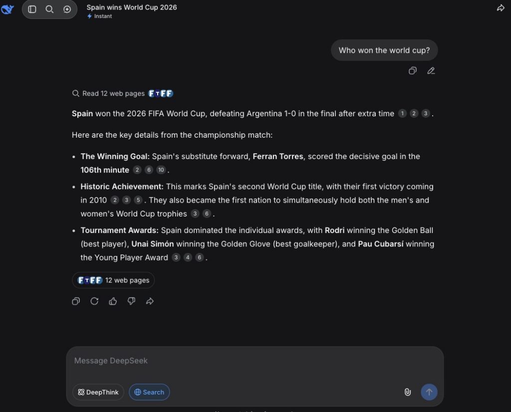 Чаты пользователей DeepSeek попали в Google Поиск