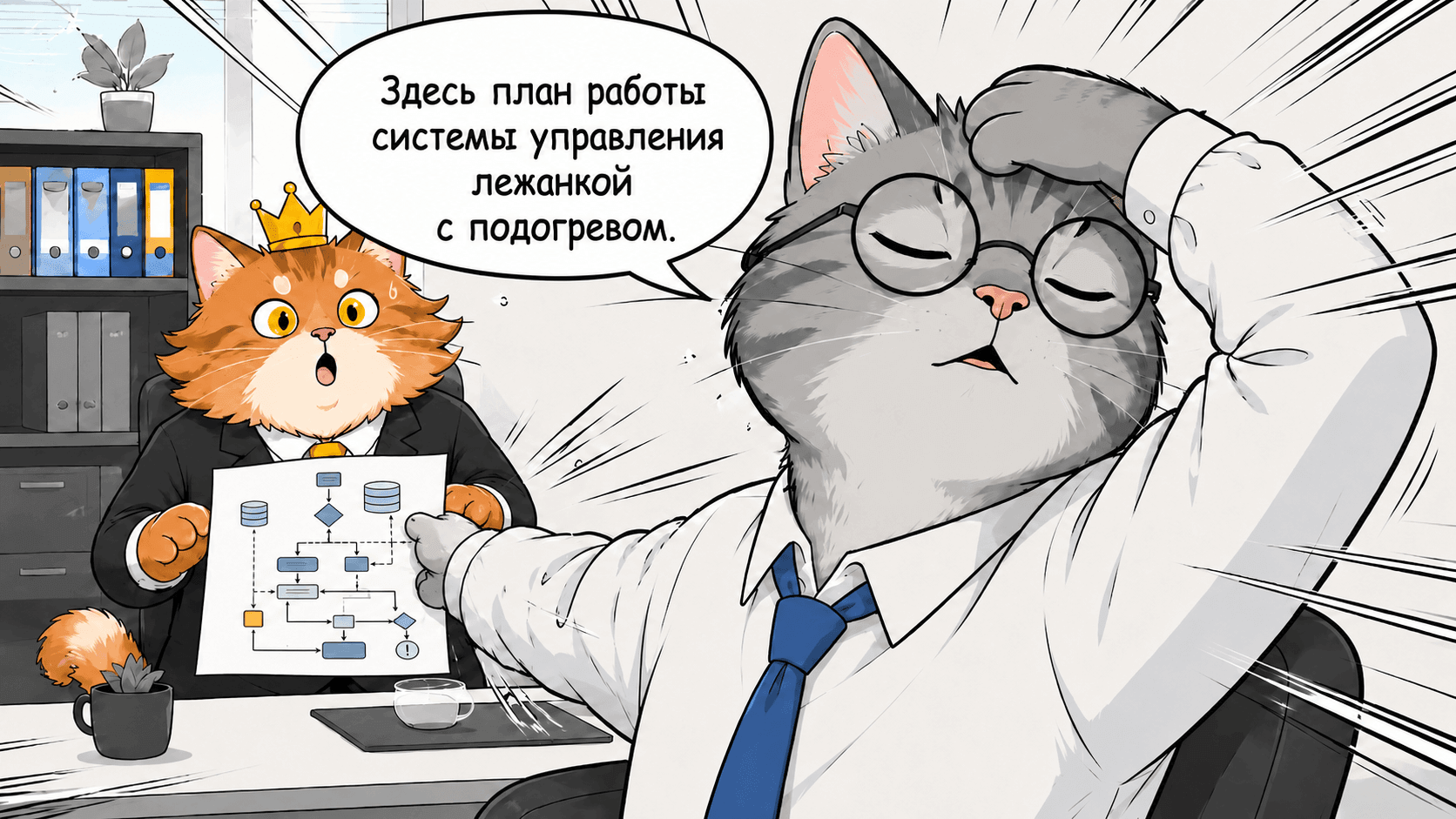Системный аналитик: здесь план работы системы управления лежанкой с подогревом